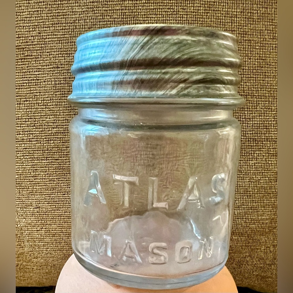 Vintage Atlas Mason Jar